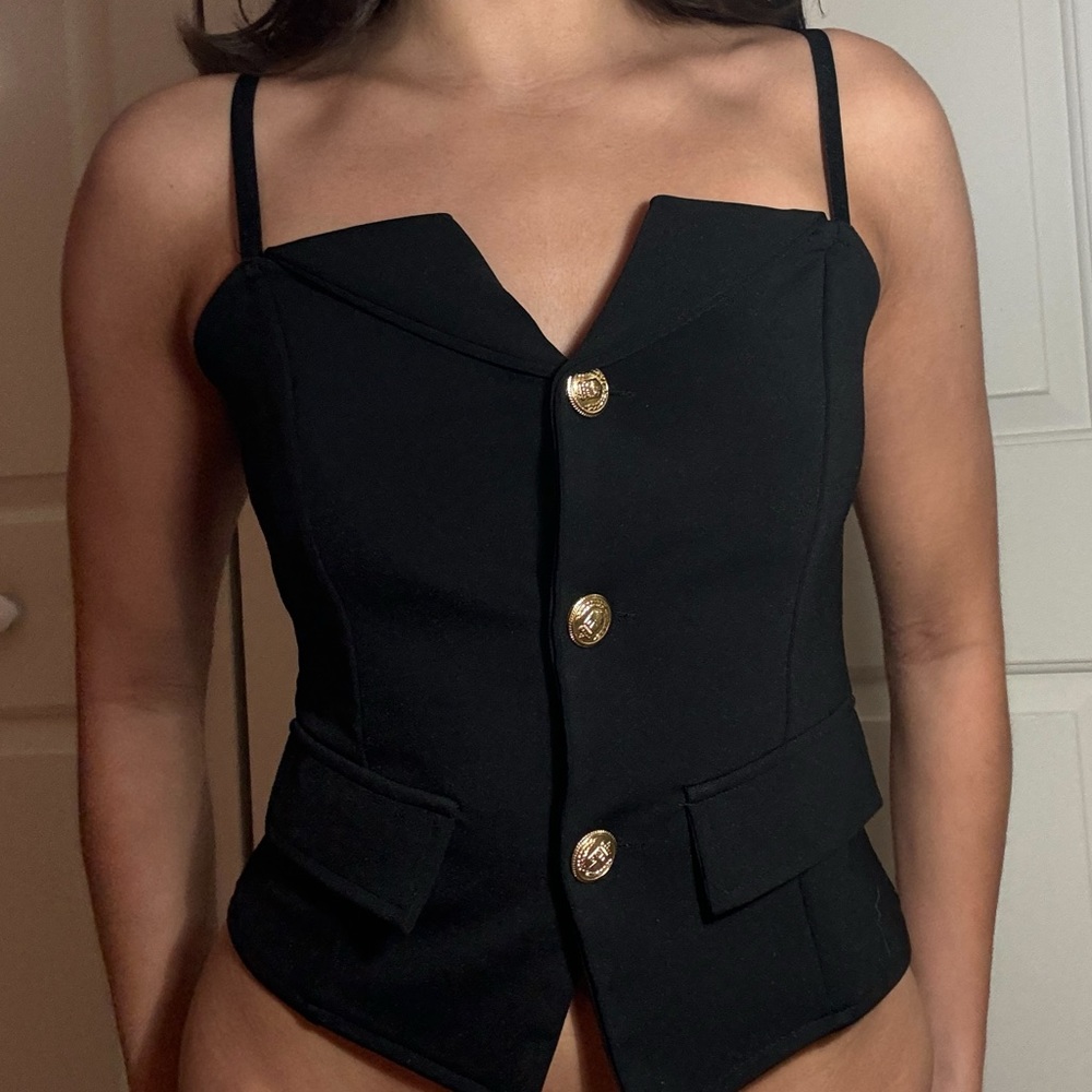 Black Button Up Tank